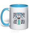 Mug with a colored handle Science Rick sky-blue фото
