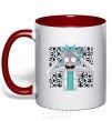 Mug with a colored handle Science Rick red фото