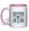 Mug with a colored handle Science Rick light-pink фото