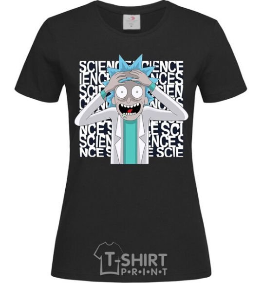 Women's T-shirt Science Rick black фото