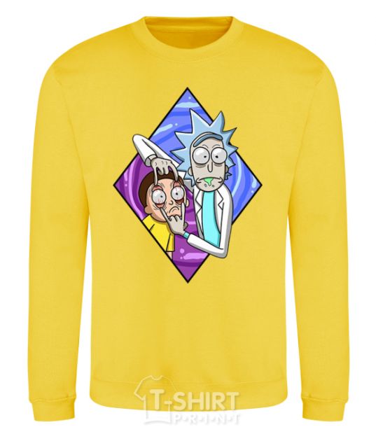 Sweatshirt Rick and Morty look yellow фото