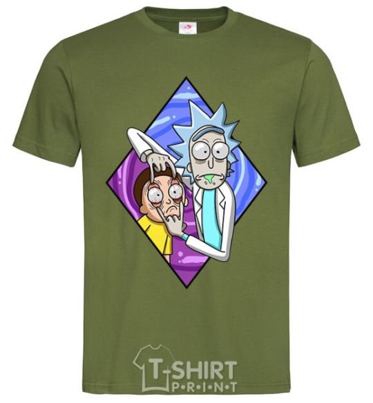 Men's T-Shirt Rick and Morty look millennial-khaki фото