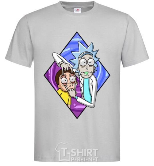Men's T-Shirt Rick and Morty look grey фото
