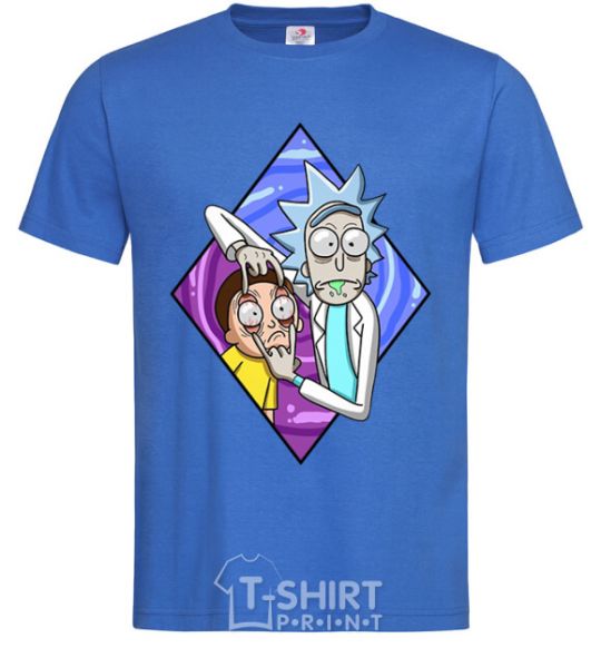 Men's T-Shirt Rick and Morty look royal-blue фото