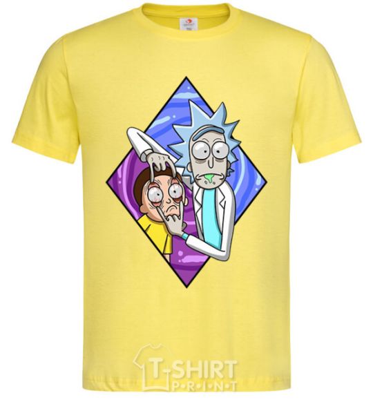 Men's T-Shirt Rick and Morty look cornsilk фото