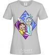 Women's T-shirt Rick and Morty look grey фото