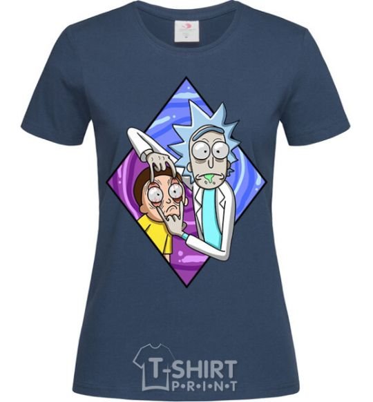 Women's T-shirt Rick and Morty look navy-blue фото