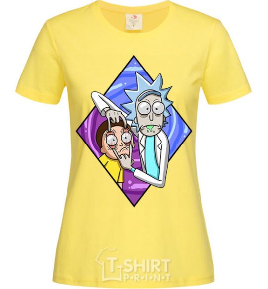 Women's T-shirt Rick and Morty look cornsilk фото