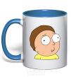 Mug with a colored handle Morty royal-blue фото