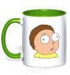 Mug with a colored handle Morty kelly-green фото