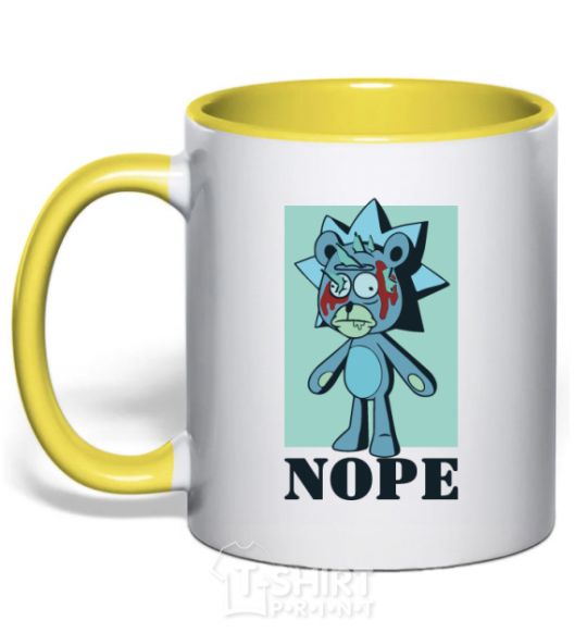 Mug with a colored handle Rick bear yellow фото