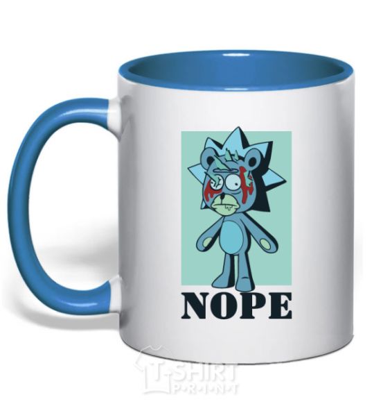 Mug with a colored handle Rick bear royal-blue фото