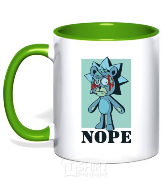 Mug with a colored handle Rick bear kelly-green фото