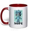 Mug with a colored handle Rick bear red фото