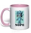 Mug with a colored handle Rick bear light-pink фото