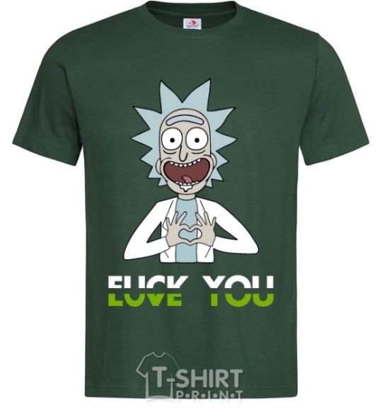 Мужская футболка Rick Love you Темно-зеленый фото