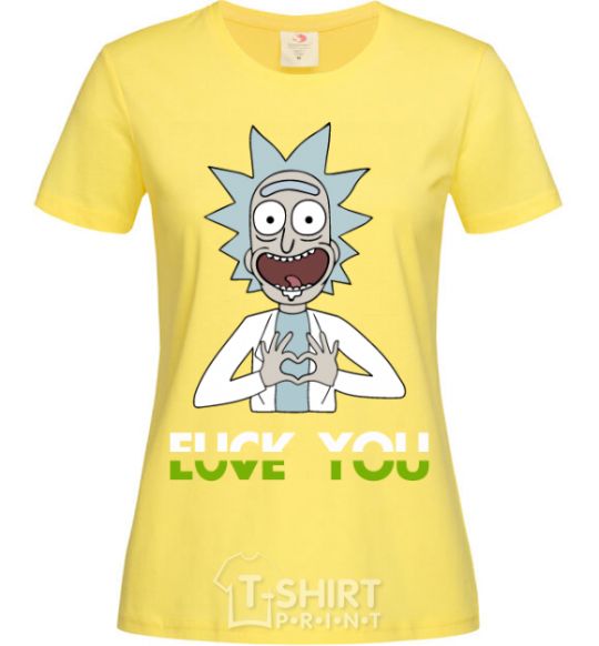 Женская футболка Rick Love you Лимонный фото