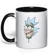 Mug with a colored handle Rick melted down black фото