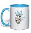 Mug with a colored handle Rick melted down sky-blue фото