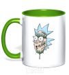 Mug with a colored handle Rick melted down kelly-green фото