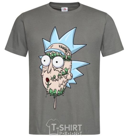 Men's T-Shirt Rick melted down dark-grey фото