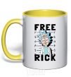 Mug with a colored handle Free Rick yellow фото