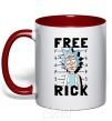 Mug with a colored handle Free Rick red фото