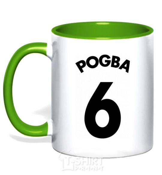Mug with a colored handle Pogba 6 kelly-green фото