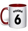 Mug with a colored handle Pogba 6 red фото