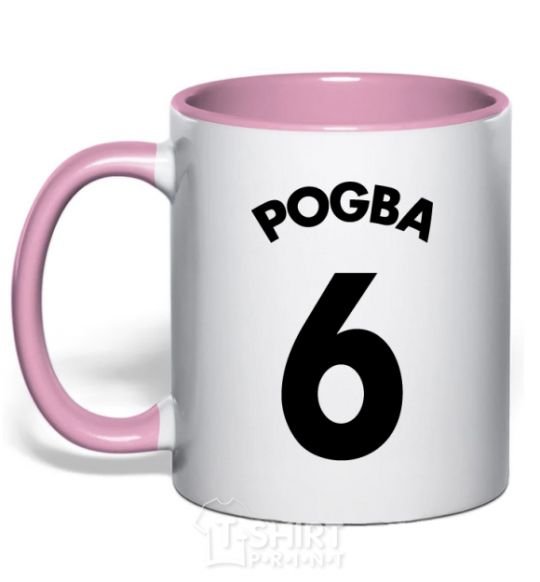 Mug with a colored handle Pogba 6 light-pink фото