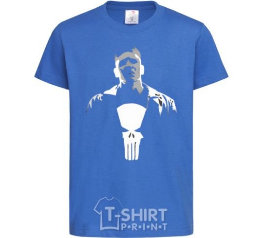 Kids T-shirt Punisher white and gray royal-blue фото