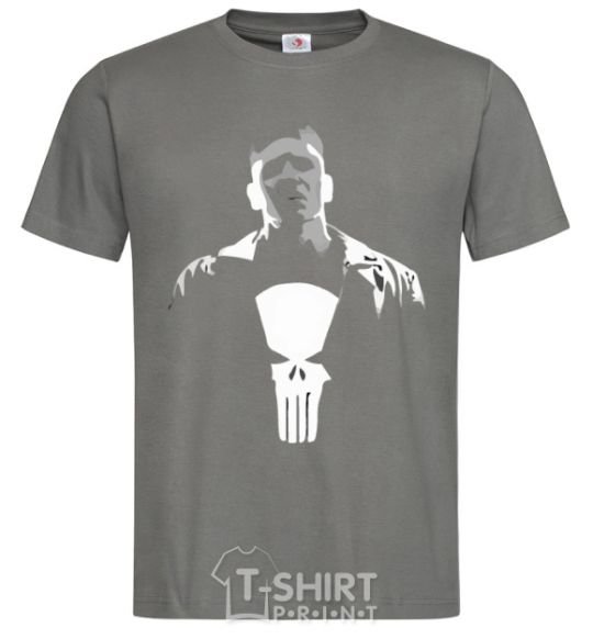 Men's T-Shirt Punisher white and gray dark-grey фото