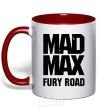 Mug with a colored handle Mad Max fury road red фото