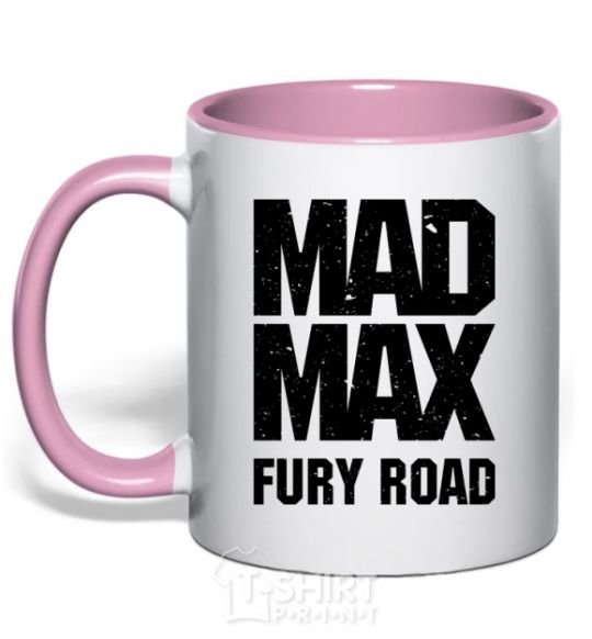 Mug with a colored handle Mad Max fury road light-pink фото