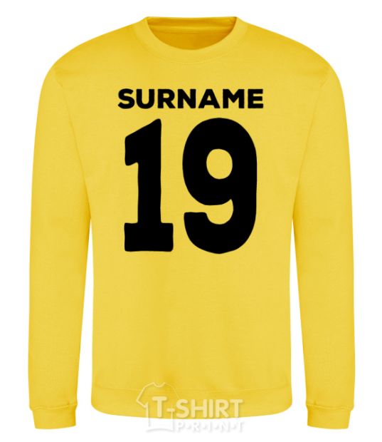 Sweatshirt Surname 19 black yellow фото