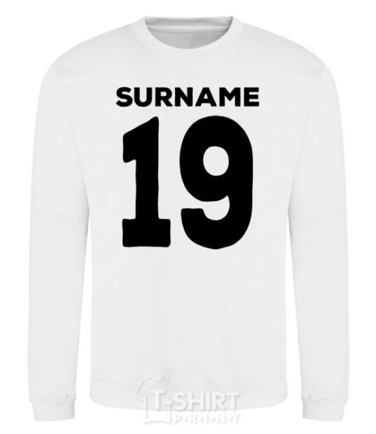 Sweatshirt Surname 19 black White фото