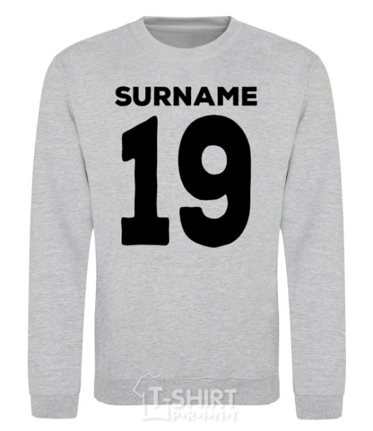 Sweatshirt Surname 19 black sport-grey фото