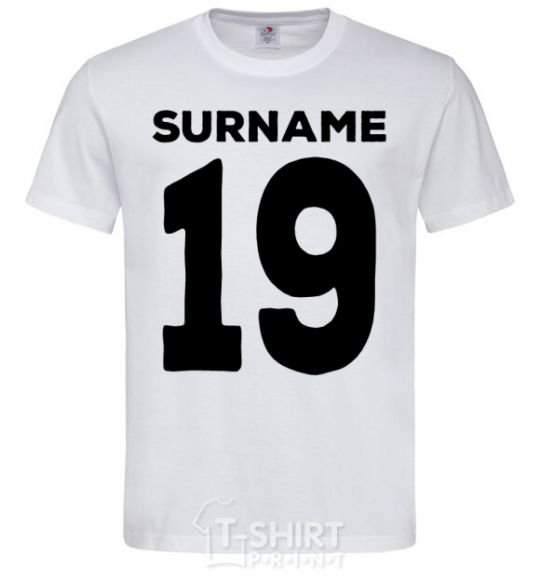 Мужская футболка Surname 19 black Белый фото