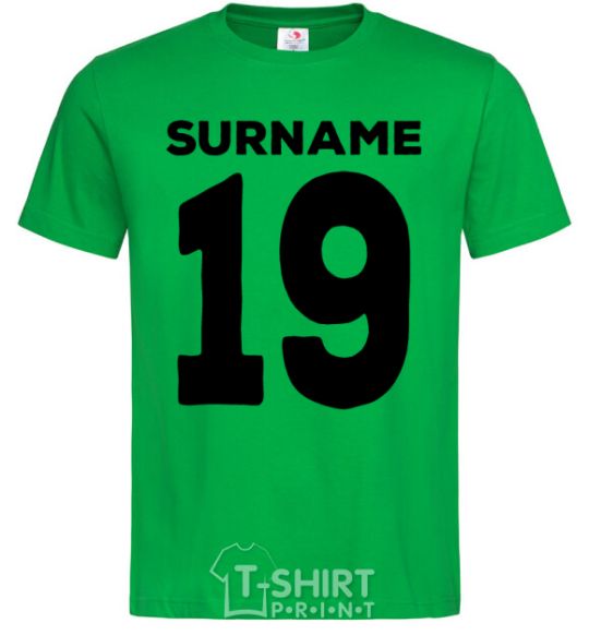 Мужская футболка Surname 19 black Зеленый фото