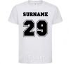 Kids T-shirt Surname 29 White фото