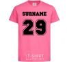 Детская футболка Surname 29 Ярко-розовый фото