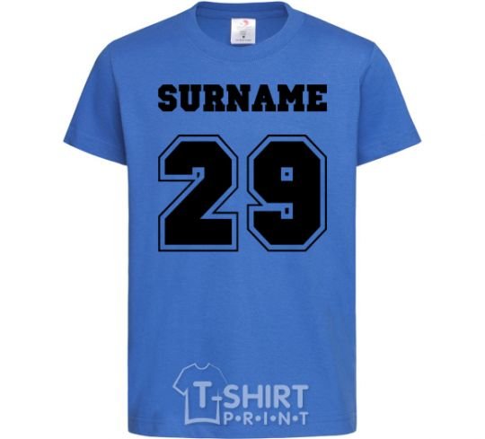 Kids T-shirt Surname 29 royal-blue фото