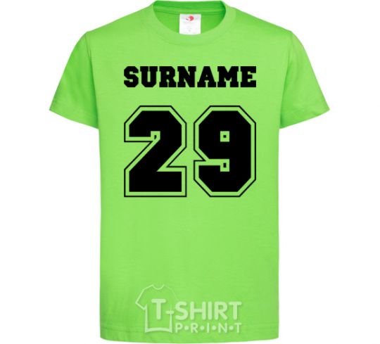 Kids T-shirt Surname 29 orchid-green фото