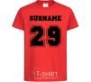 Kids T-shirt Surname 29 red фото