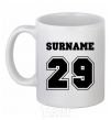 Ceramic mug Surname 29 White фото