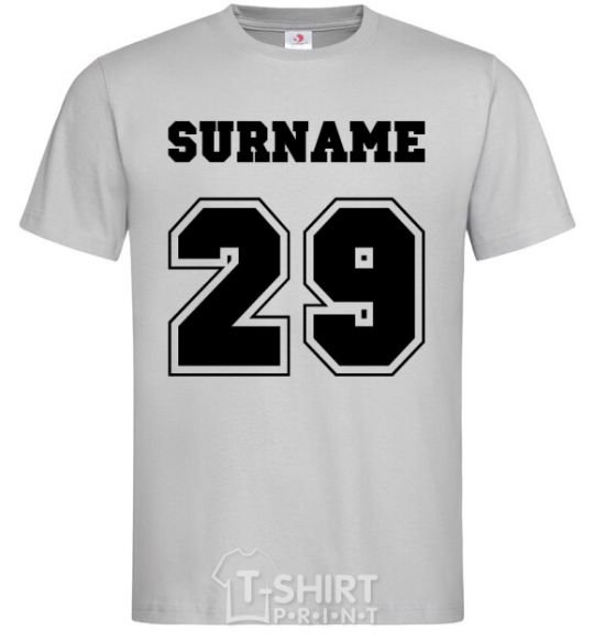 Мужская футболка Surname 29 Серый фото