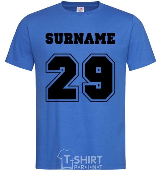 Мужская футболка Surname 29 Ярко-синий фото