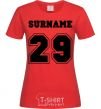 Женская футболка Surname 29 Красный фото