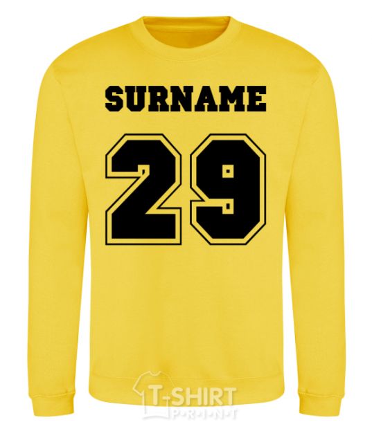 Sweatshirt Surname 29 yellow фото