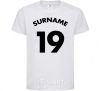 Kids T-shirt Surname 19 White фото